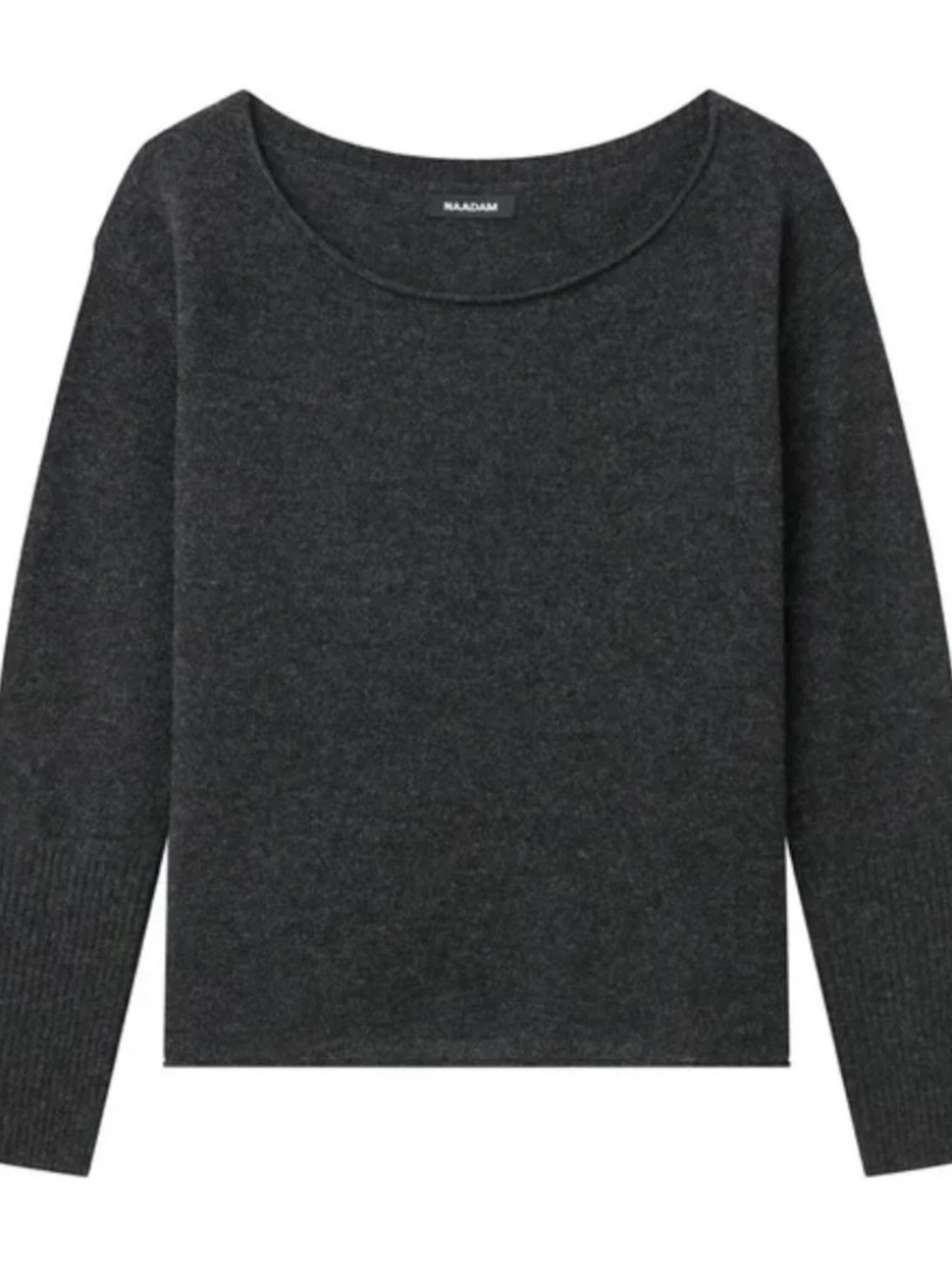 Naadam 100% Cashmere Boatneck Sweater Gray Size Large Lightweight Soft Roll Neck